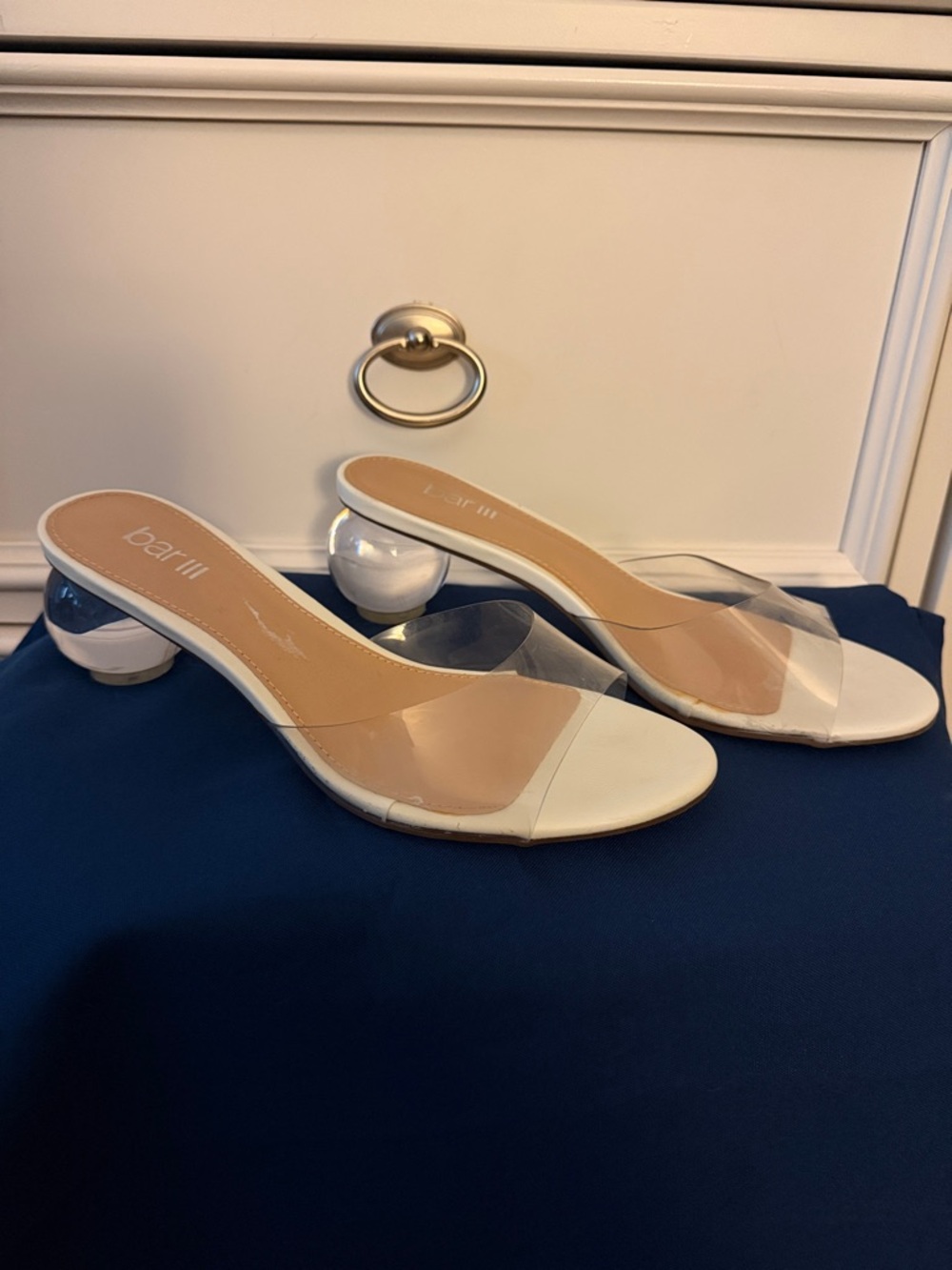 Bar III Clear and White Bubble Heel Slide Sandal - Picture 2 of 9